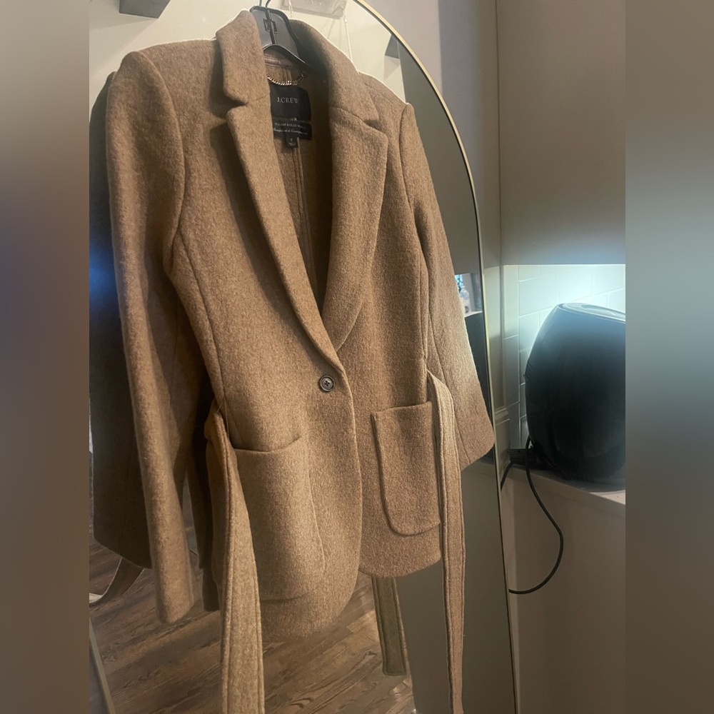 J. Crew Camel Brown Wool Belted Blazer - Picture 3 of 6